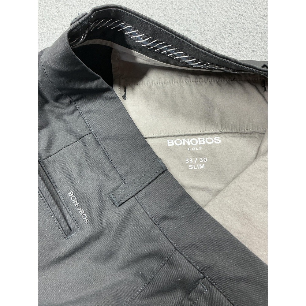 Bonobos Pants Mens 33x29 Black Golf Trousers Slim Straight Polyester Performance - Picture 8 of 11